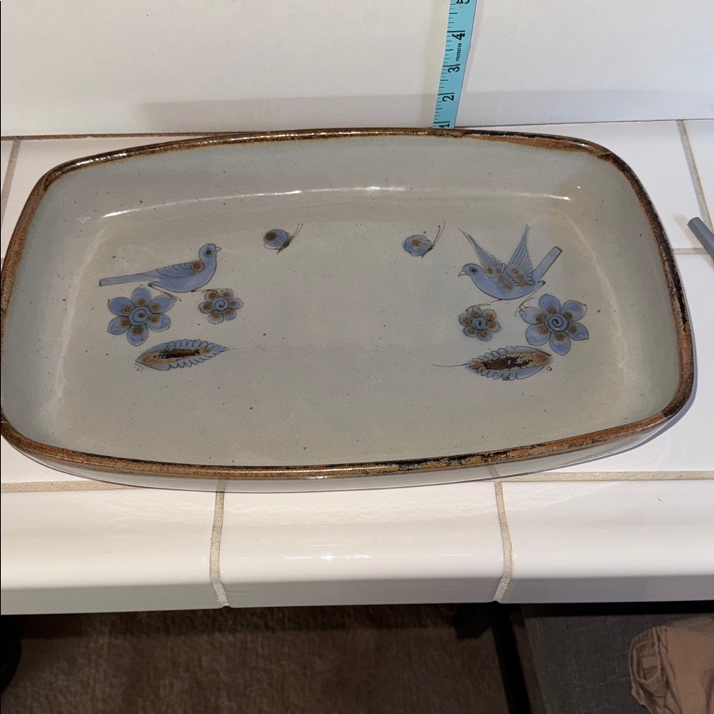 Ken Edwards Mexican TONALA POTTERY El Palomar platter #1 🐈‍⬛
